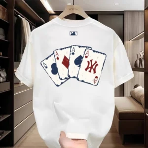 my-11134207-7ras8-md03wry4l3qn5f-2.webp T-shirt Clothing Short Collar Cotton Fabric Trendy Men Women Cotton Fabric Poker Pattern