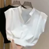 sg-11134201-7qvcu-lhei8yj3i06cc6.webp Korean womens solid color sleeveless shirt Vneck short waist