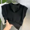 sg-11134201-7qvdo-lhei8yt33e3n83.webp Korean womens solid color sleeveless shirt Vneck short waist