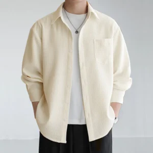 sg-11134201-7rd3q-lw6mkzycyercff-1.webp Handsome Men Shirt Casual Men Long Sleeve Shirt Korean Style Men Tops Plain Shirt