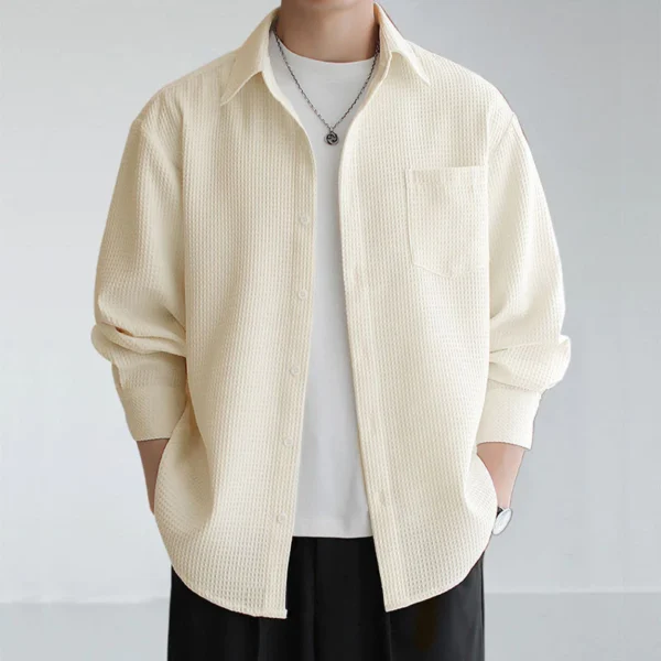 sg-11134201-7rd3q-lw6mkzycyercff-1.webp Handsome Men Shirt Casual Men Long Sleeve Shirt Korean Style Men Tops Plain Shirt