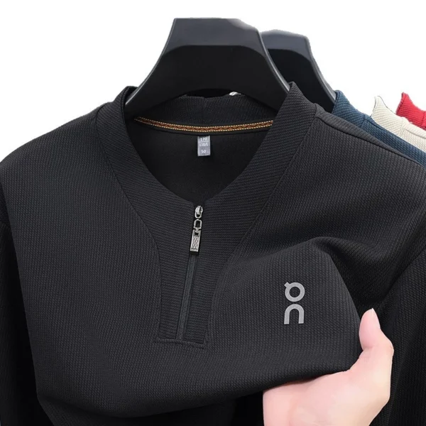 sg-11134201-81ztk-miiejlnjh7nkdf.webp New Product Autumn Half Zipper Round Neck Sweatshirt Mens Loose Breathable Fashion Printed Thin Shirt Bottoming Shirt Hot Sale