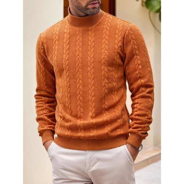 sg-11134201-81ztz-miiqunqq5p1e33.webp European Size Autumn Winter Sweater Daily Outdoor Casual Solid Color Fashion Jacquard High Neck Warm Sweater Men
