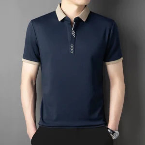 sg-11134201-81zu0-miieko52icxt5c.webp High End Summer Lapel Short Sleeved Shirt Mens Skin Friendly Breathable Casual Shirt All Match Trendy Top