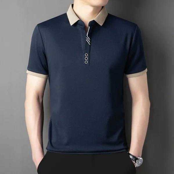 sg-11134201-81zu0-miieko52icxt5c.webp High End Summer Lapel Short Sleeved Shirt Mens Skin Friendly Breathable Casual Shirt All Match Trendy Top