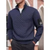sg-11134201-81zu5-miique42gmiq23.webp Tactical Fleece Jacket Men Warm Stand Up Collar Pullover Checkered Zipper Sweatshirt Jacket