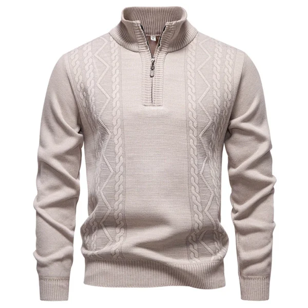 sg-11134201-81zvg-miiqujqvxxqbfb.webp Stand Up Collar Half Zipper Sweater Sweater Men Loose Casual Solid Color Warm Bottoming Shirt Mens Sweater