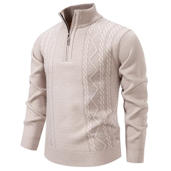 sg-11134201-81zwv-miiquki9jqx4ea.webp Stand Up Collar Half Zipper Sweater Sweater Men Loose Casual Solid Color Warm Bottoming Shirt Mens Sweater